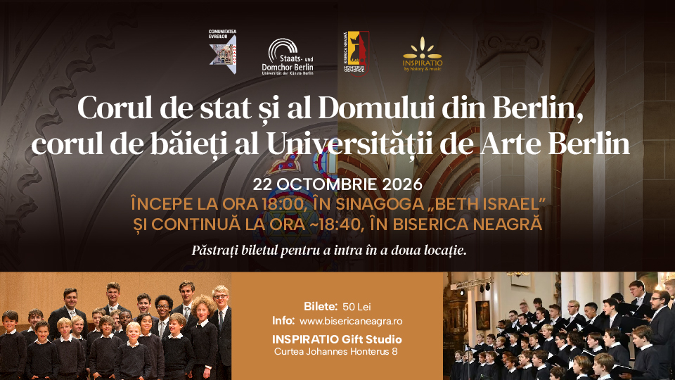 Concert de cor la Sinagoga „Beth Israel” și la Biserica Neagră