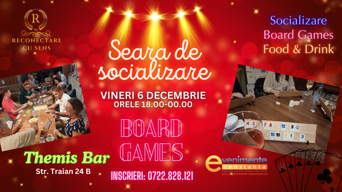 6 decembrie: Seara de socializare & Board Games by ReConectare cu SenS