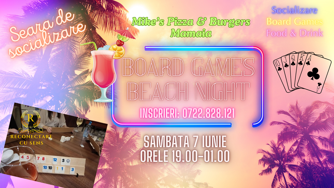 7 iunie: Board Games Beach Night la Mike's Mamaia by ReConectare cu SenS