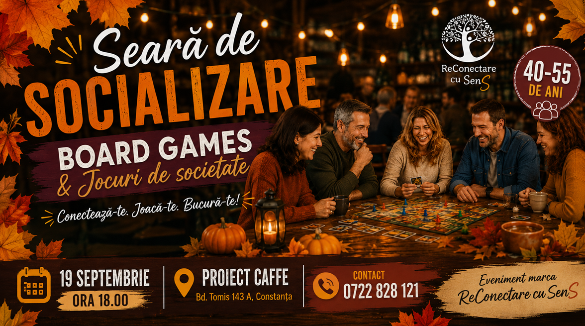 19 septembrie: Seara de socializare & Board Games by ReConectare cu SenS