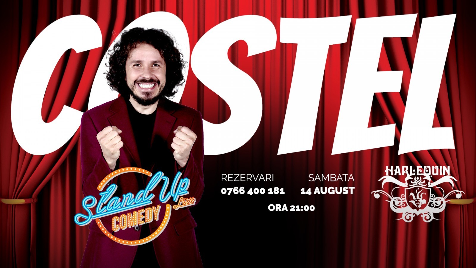 Standup comedy cu COSTEL pe 14 august la Harlequin Mamaia