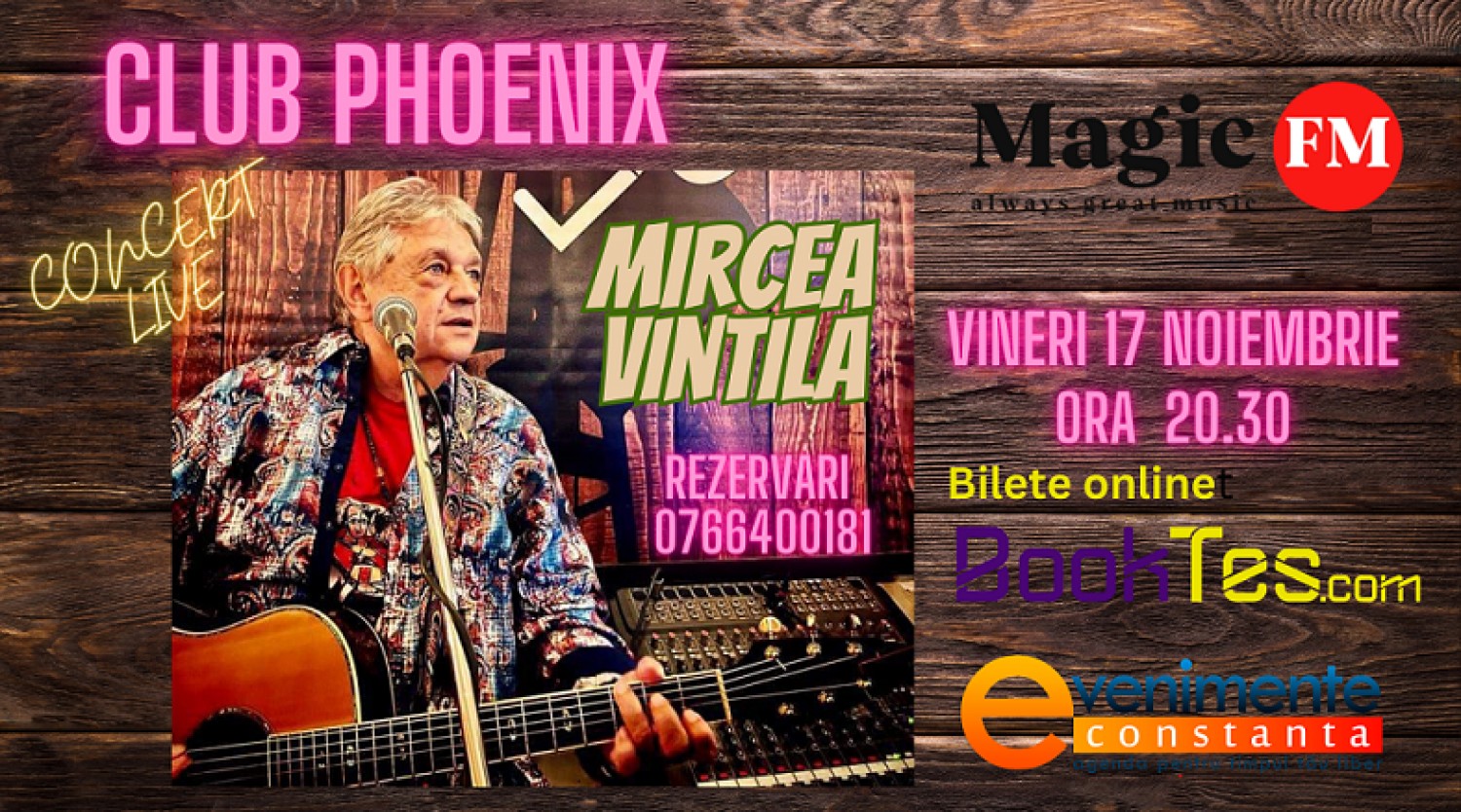 Concert Mircea Vintila pe 17 noiembrie in Club Phoenix