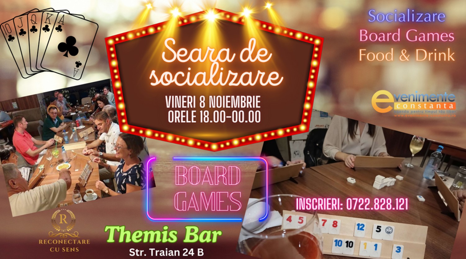 8 noiembrie: Seara de socializare & BOARD GAMES