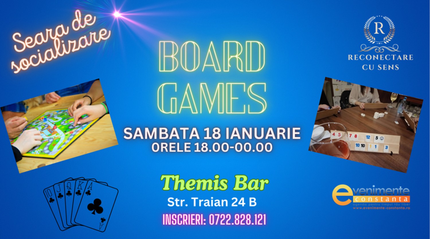 18 ianuarie: Seara de socializare & BOARD GAMES by ReConectare cu SenS