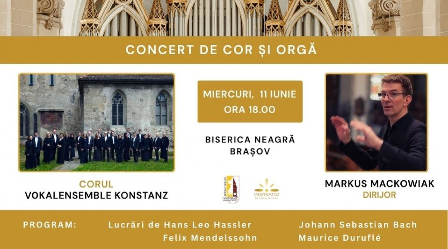 Concert de cor și orgă - Vokalensemble Konstanz la Biserica Neagră