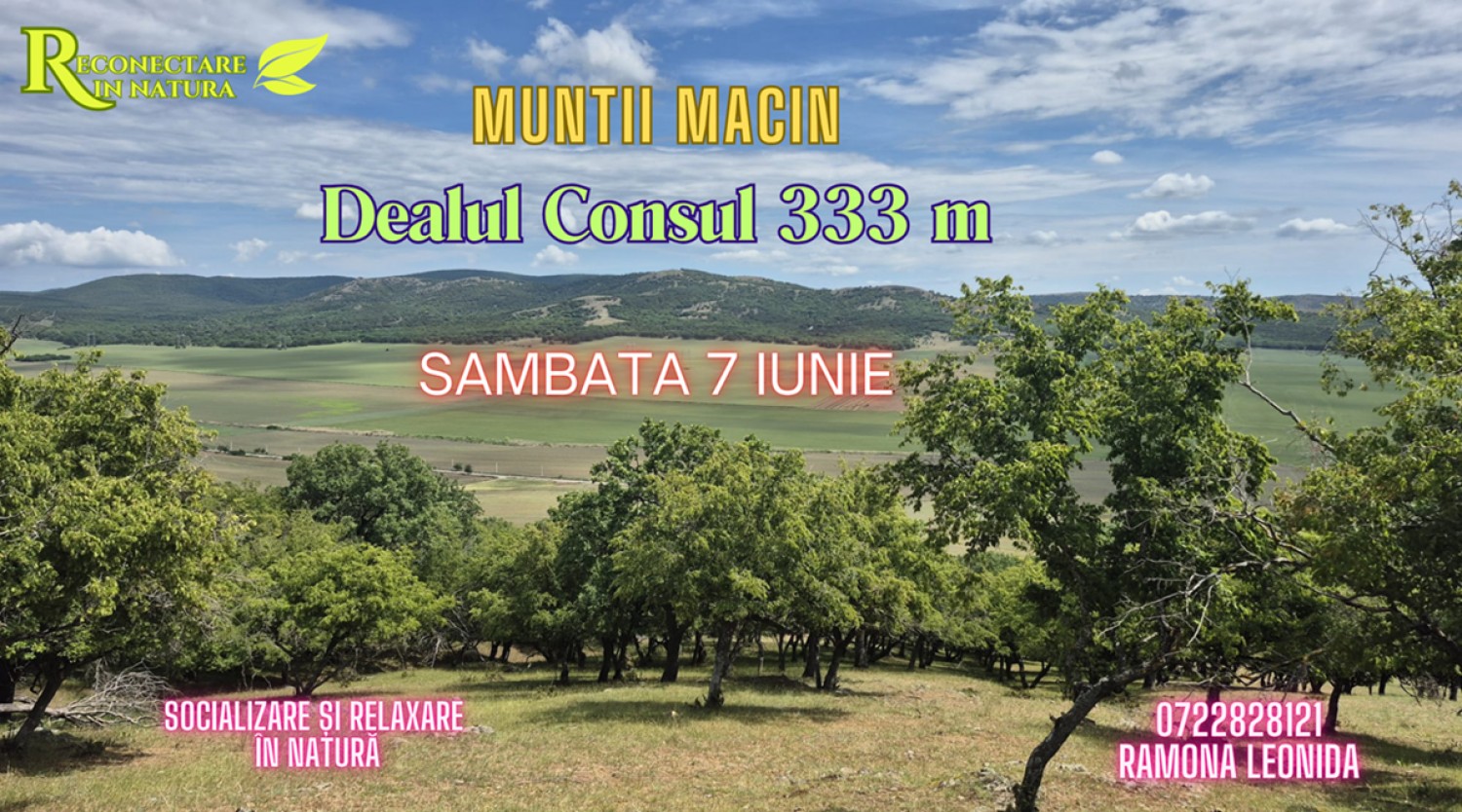 7 IUNIE: Traseu DEALUL CONSUL in Muntii Macin