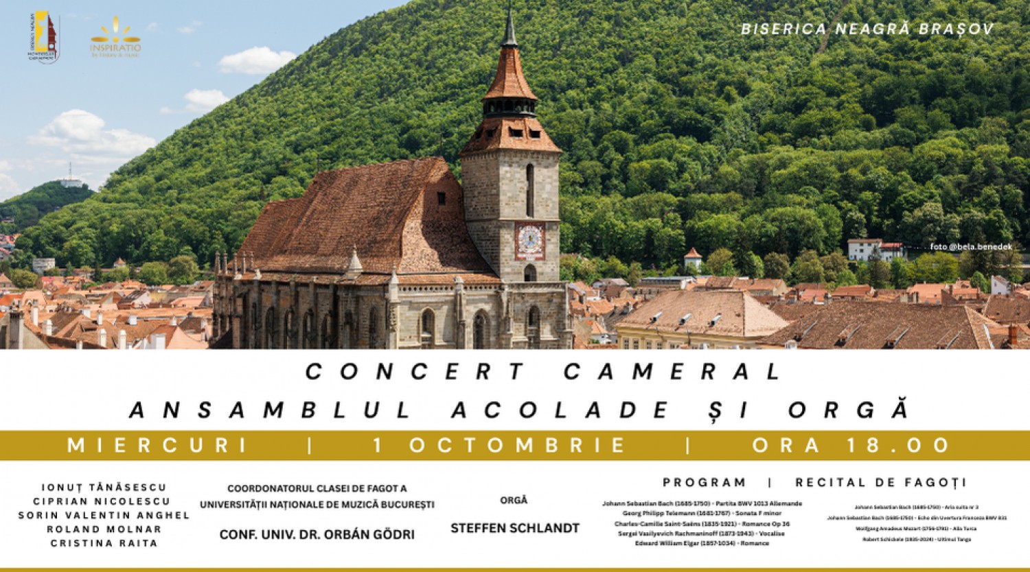 Concert cameral la Biserica Neagră - Ansamblul ACOLADE și Orgă
