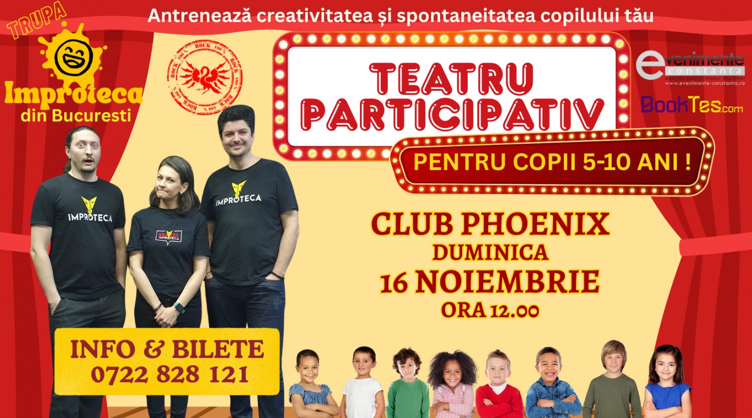 16 NOIEMBRIE: TEATRU PARTICIPATIV pentru copii cu Trupa IMPROTECA