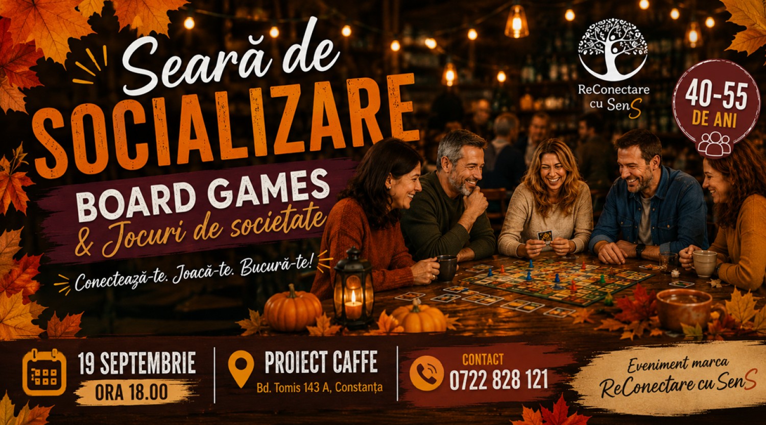 19 septembrie: Seara de socializare & Board Games by ReConectare cu SenS