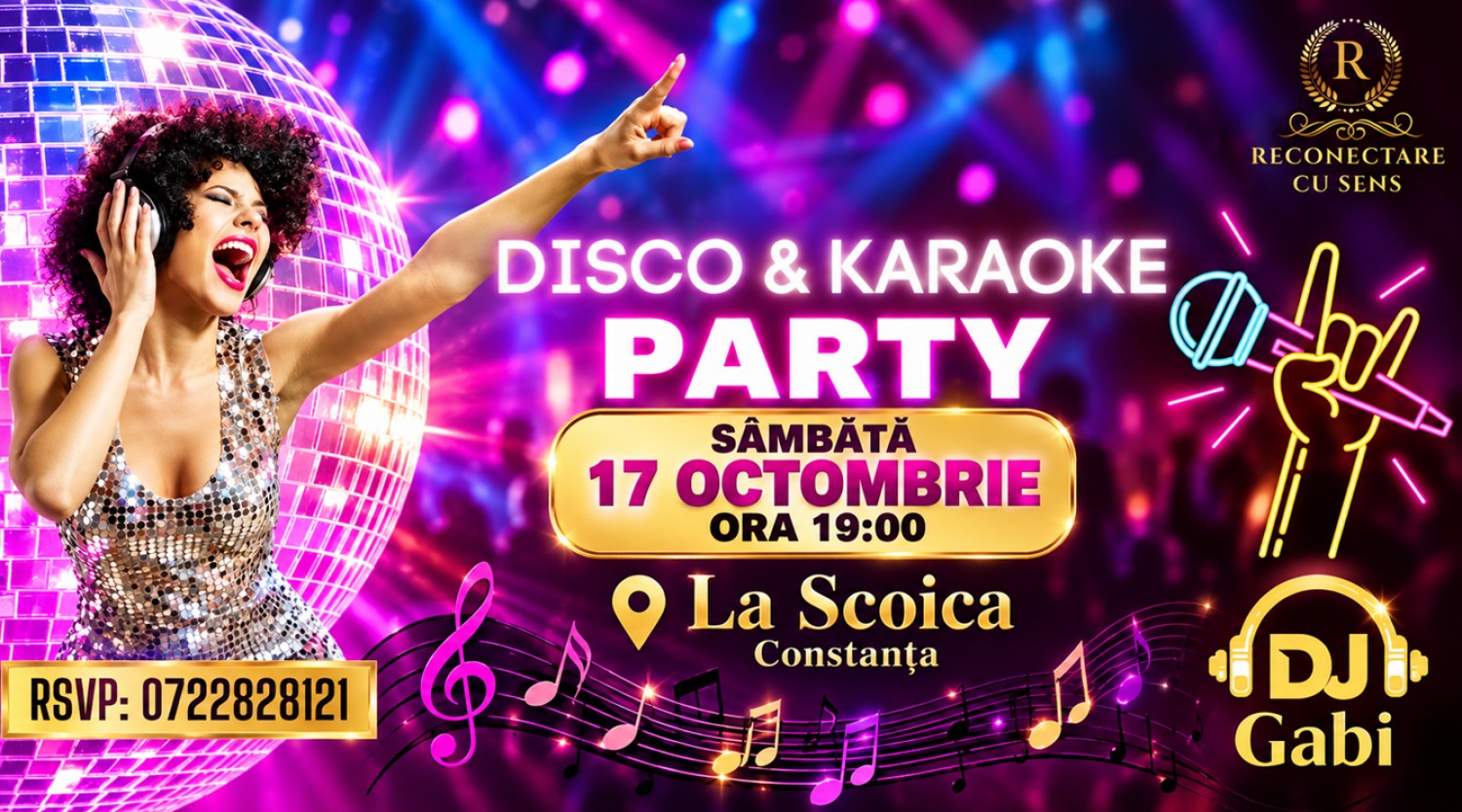 17 OCTOMBRIE: DISCO & KARAOKE PARTY by ReConectare cu SenS