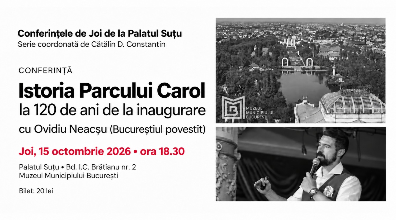 Istoria Parcului Carol la 120 de ani de la inaugurare, cu Ovidiu Neacșu