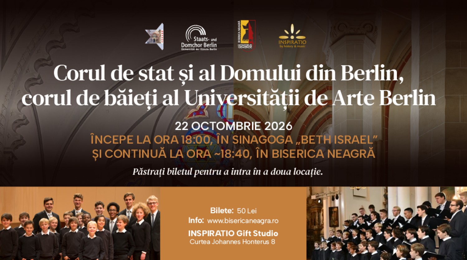 Concert de cor la Sinagoga „Beth Israel” și la Biserica Neagră