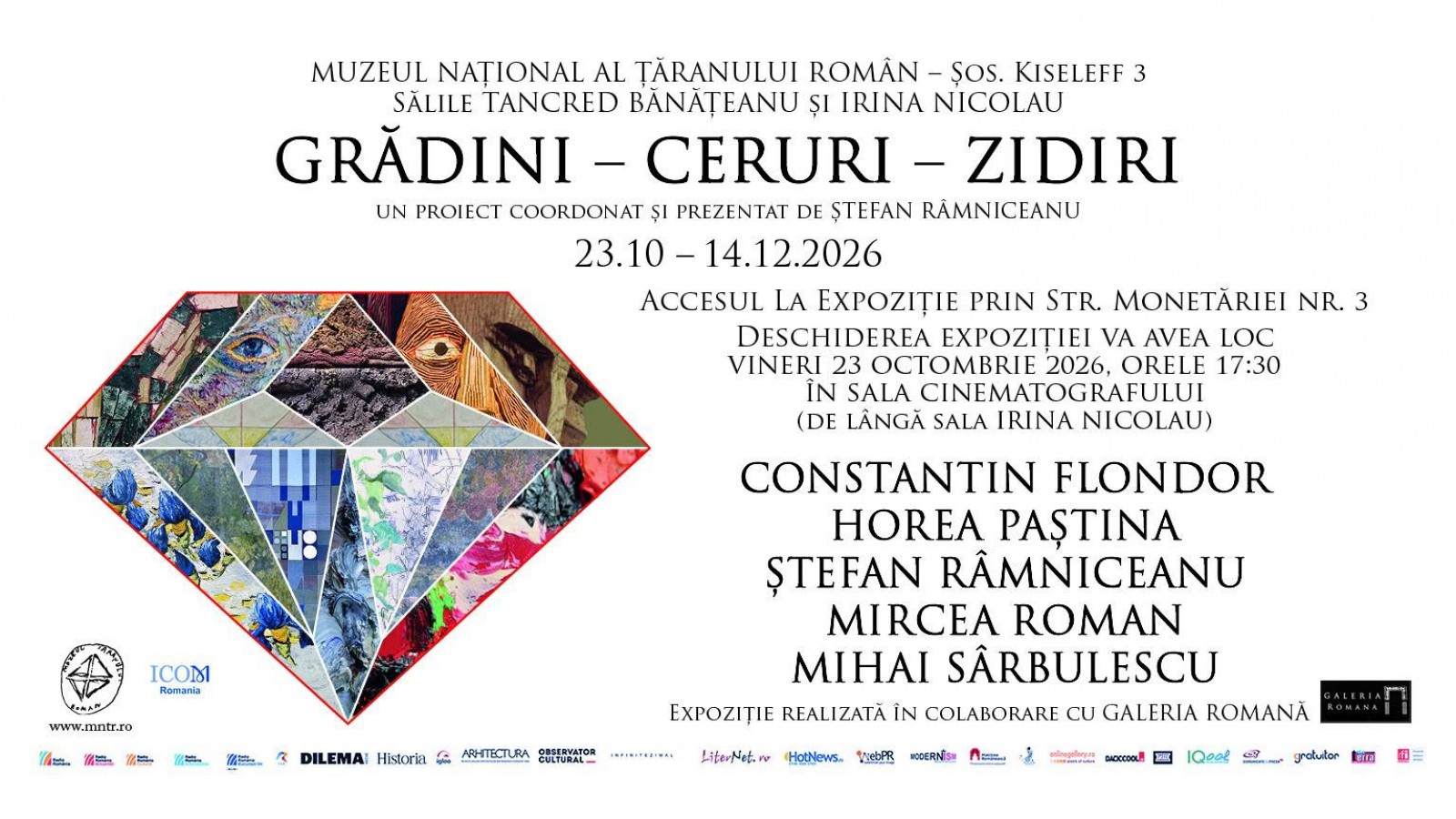 GRĂDINI – CERURI – ZIDIRI / Expoziție colectivă de pictură și sculptură