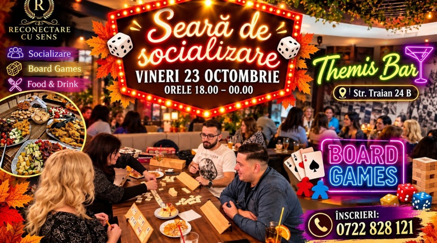 23 OCTOMBRIE: Seara de socializare cu Board Games by ReConectare cu SenS