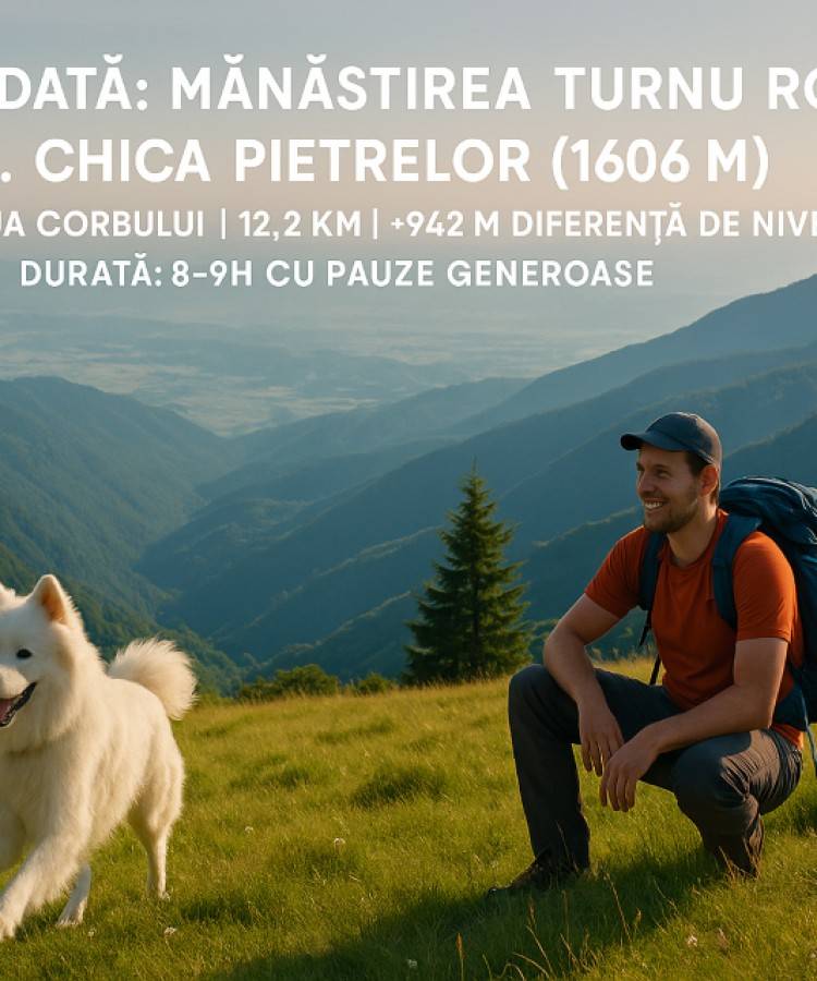 Tură ghidată: Mănăstirea Turnu Roșu – Vf. Chica Pietrelor (1606 m)